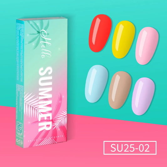 Gel Polish Kit "Hello Summer" Collection 6 Cores SU25-02