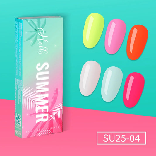 Gel Polish Kit "Hello Summer" Collection 6 Cores SU25-04