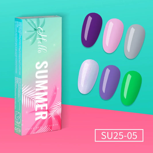 Gel Polish Kit "Hello Summer" Collection 6 Cores SU25-05