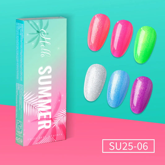Gel Polish Kit "Hello Summer" Collection 6 Cores SU25-06