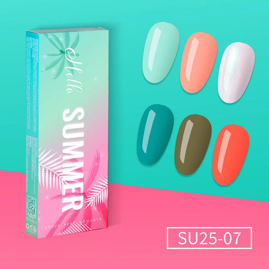 Gel Polish Kit "Hello Summer" Collection 6 Cores SU25-07