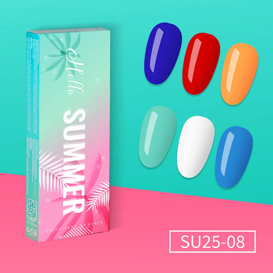 Gel Polish Kit "Hello Summer" Collection 6 Cores SU25-08