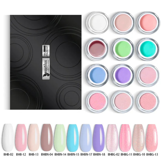 Kit de gel hard Beautilux — 12 cores de 10 g | BHB12-01